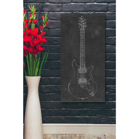 Image of 'Electric Guitar Blueprint II' by Ethan Harper Canvas Wall Art,20 x 40