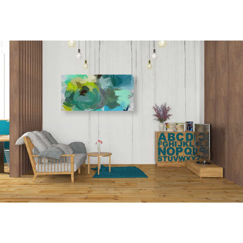 Image of 'The Shades of Green Abstract 2' by Irena Orlov, Canvas Wall Art,40 x 20