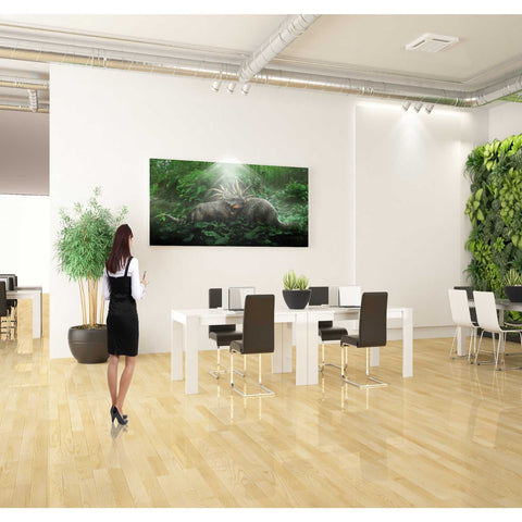 Image of 'Dueling Styracosaurus' Canvas Wall Art,20 x 40