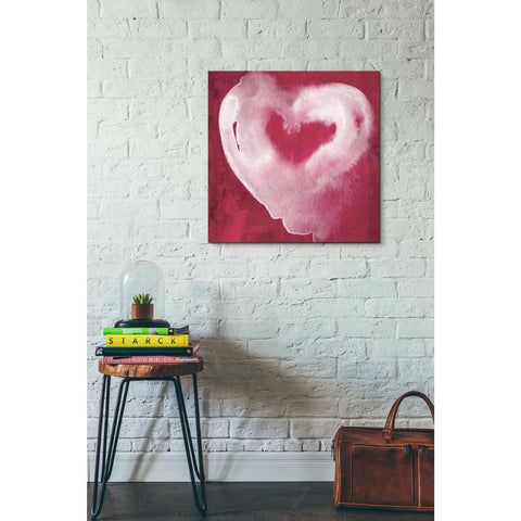 Image of 'Hot Pink Heart' by Linda Woods, Canvas Wall Art,26 x 26