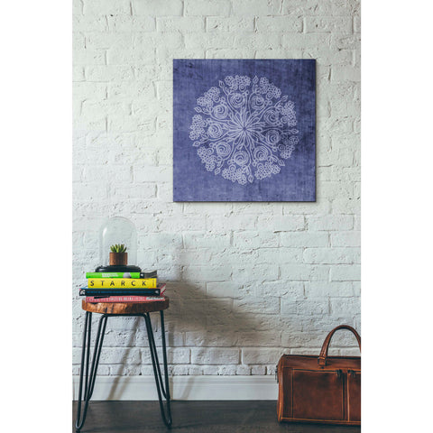 Image of 'Indigo Mandala 2' by Linda Woods, Canvas Wall Art,26 x 26