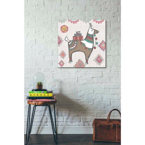 Image of 'Playful Llamas I' by Farida Zaman, Canvas Wall Art,26 x 26