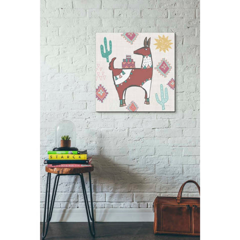 Image of 'Playful Llamas IV' by Farida Zaman, Canvas Wall Art,26 x 26