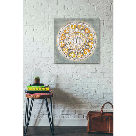 Image of 'Mandala Delight Yellow Grey III' by Danhui Nai, Canvas Wall Art,26 x 26