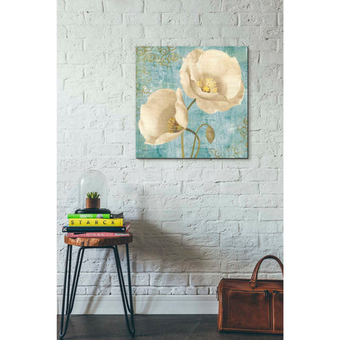 Image of 'Rich Poppies on Paisley' by Albena Hristova, Canvas Wall Art,26 x 26