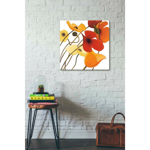 Image of 'Up Two on White Yellow' by Shirley Novak, Canvas Wall Art,26 x 26