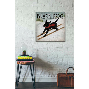 'Black Dog Ski' by Ryan Fowler, Canvas Wall Art,26 x 26