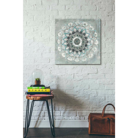 Image of 'Teal Sunburst' by Danhui Nai, Canvas Wall Art,26 x 26
