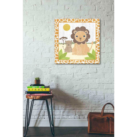 Image of 'Safari Fun Lion' by Moira Hershey, Canvas Wall Art,26 x 26