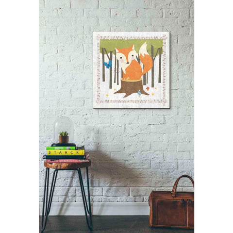 Image of 'Woodland Hideaway Fox' by Moira Hershey, Canvas Wall Art,26 x 26