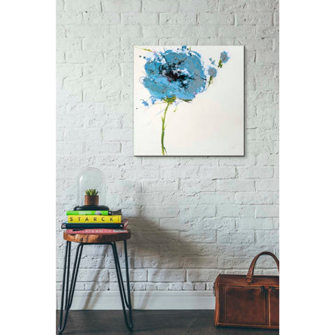 Image of 'Turquoise Poppy Master on White' by Jan Griggs, Giclee Canvas Wall Art