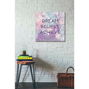 'Dream, Believe, Achieve' by Linda Woods, Canvas Wall Art,26 x 26