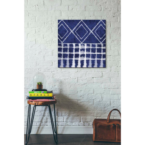 Image of 'Blue Shibori D' by Linda Woods, Canvas Wall Art,26 x 26