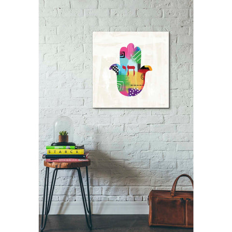 Image of 'Chai Hamsa' by Linda Woods, Canvas Wall Art,26 x 26