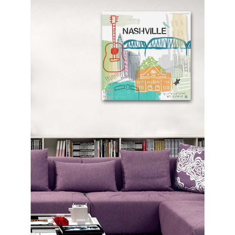 Image of 'Nashville' by Linda Woods, Canvas Wall Art,26 x 26