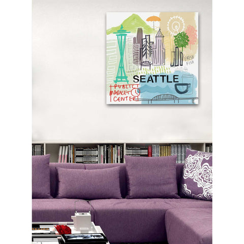 Image of 'Seattle' by Linda Woods, Canvas Wall Art,26 x 26