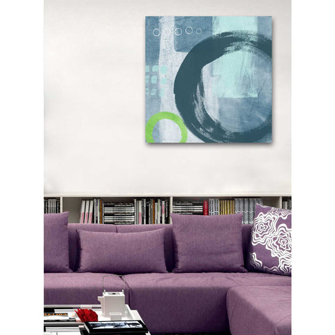 Image of 'Blue Circles II' by Linda Woods, Canvas Wall Art,26 x 26