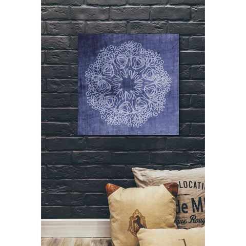 Image of 'Indigo Mandala' by Linda Woods, Canvas Wall Art,26 x 26