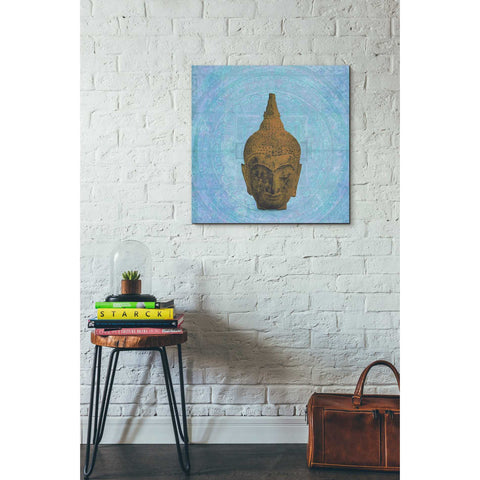 Image of 'Buddha on Blue' by Elena Ray Canvas Wall Art,26 x 26