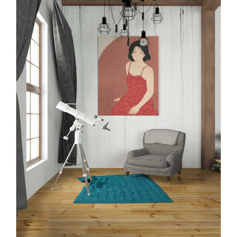 Image of 'A Woman in a Red Dress' by Sai Tamiya, Canvas Wall Art,26 x 34