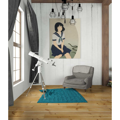 Image of 'Snake And Woman' by Sai Tamiya, Canvas Wall Art,26 x 34