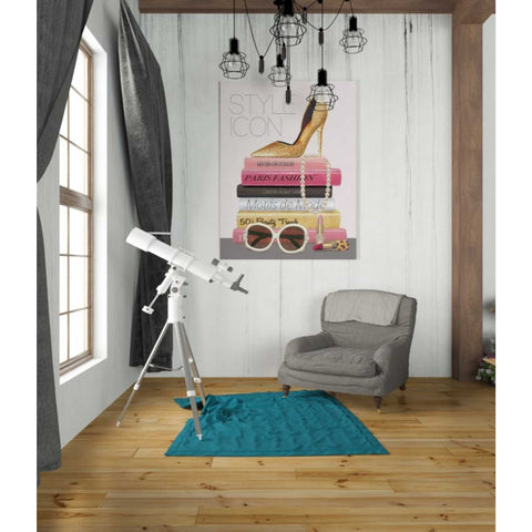 Image of 'Paris Style II Gold and Black' by Marco Fabiano, Canvas Wall Art,26 x 34