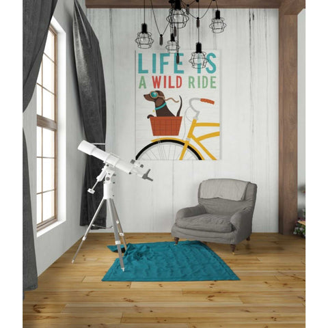 Image of 'Beach Bums Dachshund Bicycle I Life' by Michael Mullan, Canvas Wall Art,26 x 34
