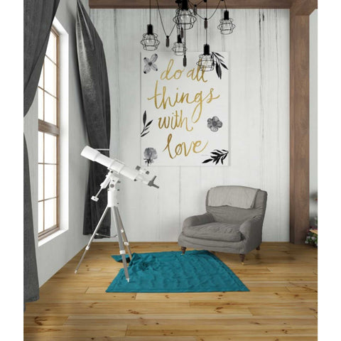 Image of 'Do All Things with Love BW' by Sara Zieve Miller, Canvas Wall Art,26 x 34