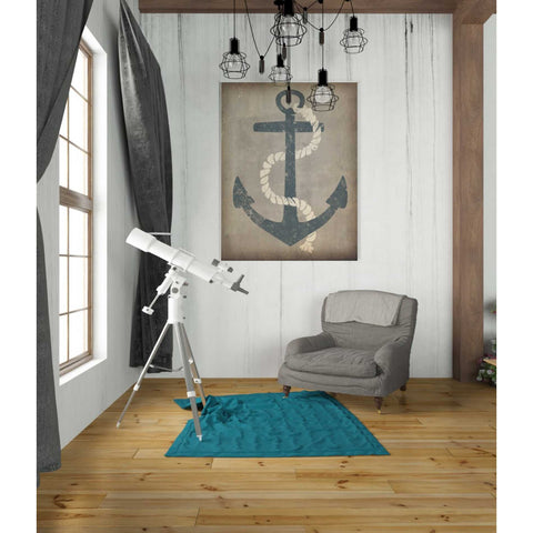 Image of 'Nautical Anchor Vertical Gray' by Ryan Fowler, Canvas Wall Art,26 x 34