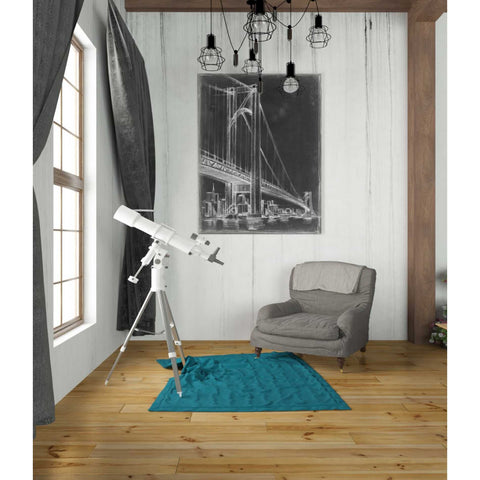 Image of 'Suspension Bridge Blueprint II' by Ethan Harper Canvas Wall Art,26 x 34