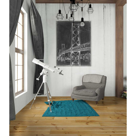 Image of 'Suspension Bridge Blueprint I' by Ethan Harper Canvas Wall Art,26 x 34