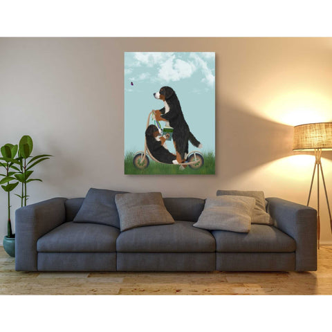 Image of 'Bernese Scooter' by Fab Funky Giclee Canvas Wall Art
