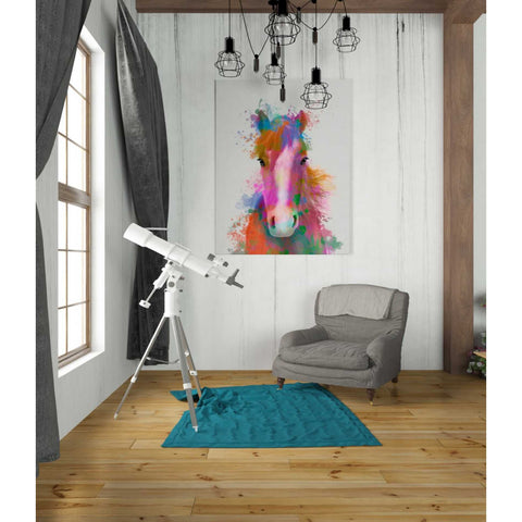 Image of 'Horse Portrait 2 Rainbow Splash' by Fab Funky Giclee Canvas Wall Art