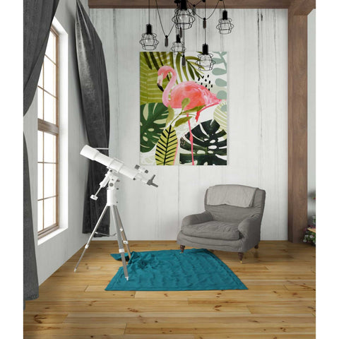 Image of 'Flamingo Forest I' by Victoria Borges Canvas Wall Art,26 x 34