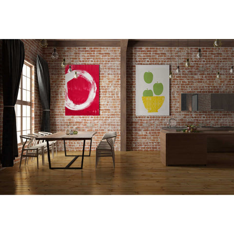 Image of 'Bowl of Green Apples' by Linda Woods, Canvas Wall Art,26 x 34