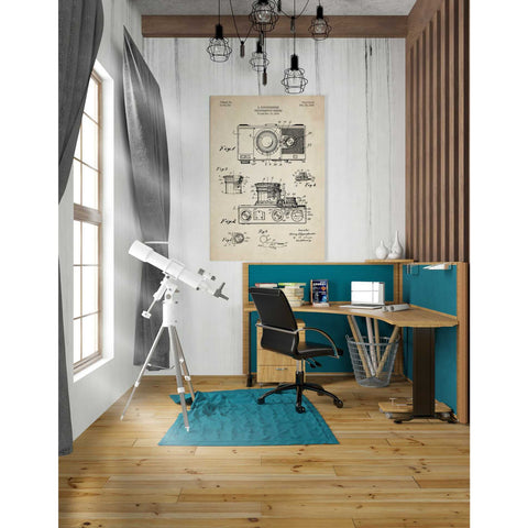 Image of 'Camera, 1936 Blueprint Patent Parchment' Canvas Wall Art,26 x 40