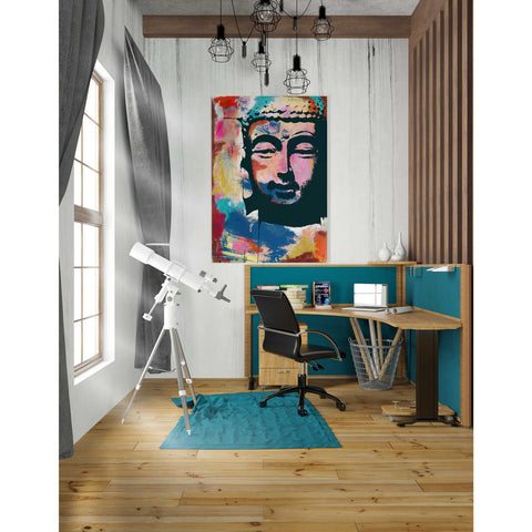 Image of 'Painted Buddha II' by Linda Woods, Canvas Wall Art,26 x 40