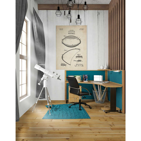 Image of 'Football Blueprint Patent Parchment' Canvas Wall Art,26 x 40