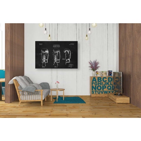 Image of 'Boxing Glove, 1925 Blueprint Chalkboard Patent' Canvas Wall Art,26 x 40