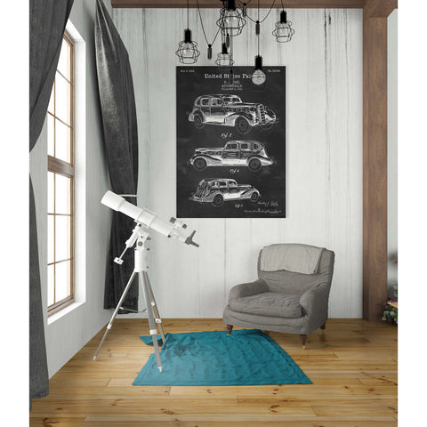 Image of 'Luxury Automobile Blueprint Patent Chalkboard' Canvas Wall Art,26 x 40