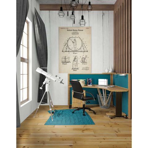 Image of 'Golf Teaching Device Blueprint Patent Parchment' Canvas Wall Art,26 x 40