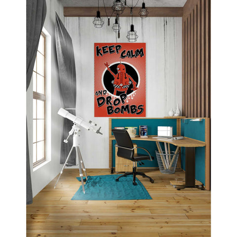 Image of 'Keep Calm and Drop Bombs' by Craig Snodgrass, Canvas Wall Art,26 x 40