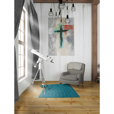 Image of 'Contemporary Cross III' by Linda Woods, Canvas Wall Art,26 x 40