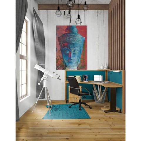 Image of 'Blue Buddha Head' by Elena Ray Canvas Wall Art,26 x 40
