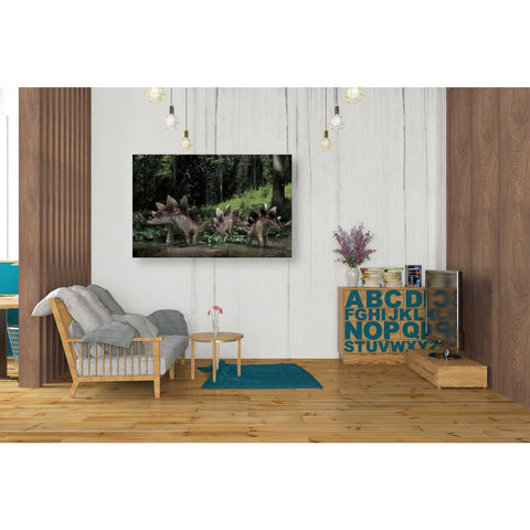 Image of 'Stegosaurus Family' Canvas Wall Art,26 x 40