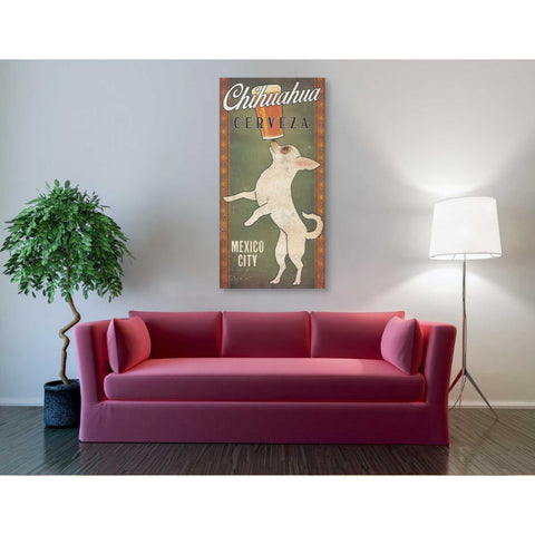 Image of 'White Chihuahua on Green' by Ryan Fowler, Canvas Wall Art,30 x 60