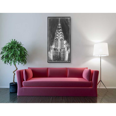 Image of 'Chrysler Blueprint' by Ethan Harper Canvas Wall Art,30 x 60