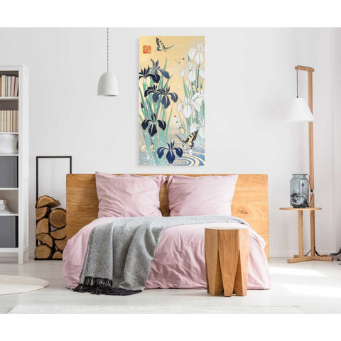 Image of 'Iris and Butterfly' by Zigen Tanabe, Giclee Canvas Wall Art
