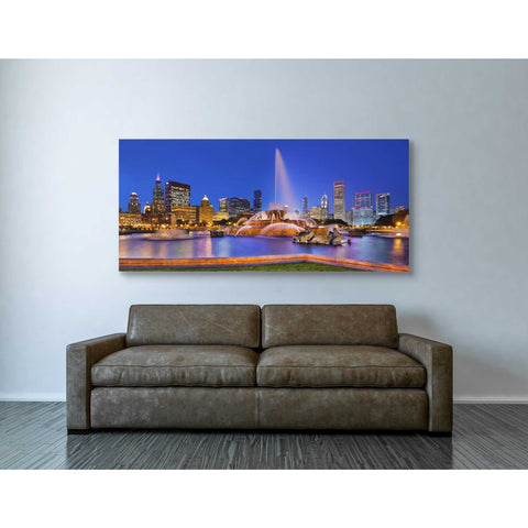 Image of 'Buckingham Fountain Pano,' Canvas Wall Art,30 x 60