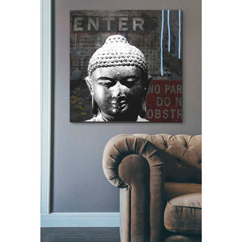 Image of 'Urban Buddha IV' by Linda Woods, Canvas Wall Art,37 x 37